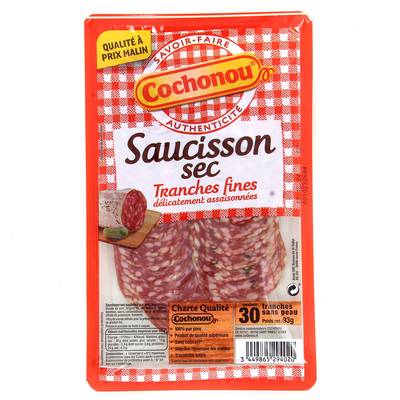 Cochonou Saucisson Sec Tranches Fines, 93g