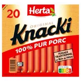 Herta Knacki Original 100 % Pur Porc, 20 saucisses -700g