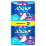 Always Serviettes hygiéniques avec ailettes Ultra Long Taille 2, 26 serviettes