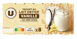 Yaourt au lait entier à la vanille pot en verre, U (8 x 125 g)