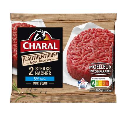 Steak haché L'authentique façon bouchère 5% MG, Charal (2 x 140 g)