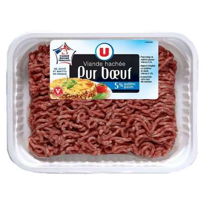 Viande hachée pur boeuf 5% MG, U (350 g)