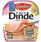 Blanc de dinde sans OGM, Le Gaulois (4 tranches, 160 g)
