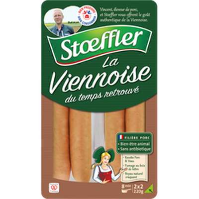Saucisses Viennoise du temps retrouvé, Stoeffler (x 4, 220 g)