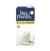 Lait demi-écrémé UHT sans lactose BIO, Lait Plaisirs (1 L)