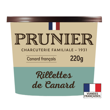 Rillettes pur canard PRUNIER, pot 220g