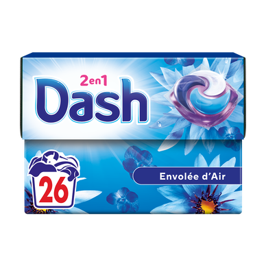 Lessive Pods 2in1 DASH envolée d'air 26 lavages