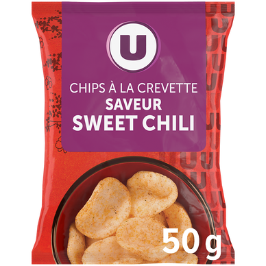 Chips aux crevettes saveur sweet chili  sachet de 50g