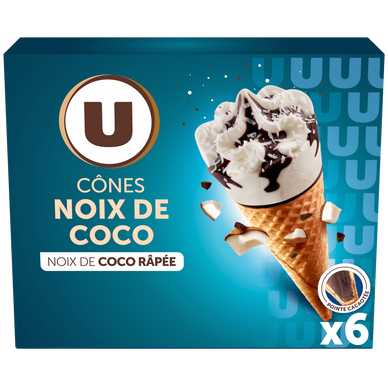 Glace coco cône U x6 402g