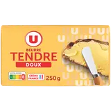 Beurre tendre doux 82% de MG, plaquette de 250g