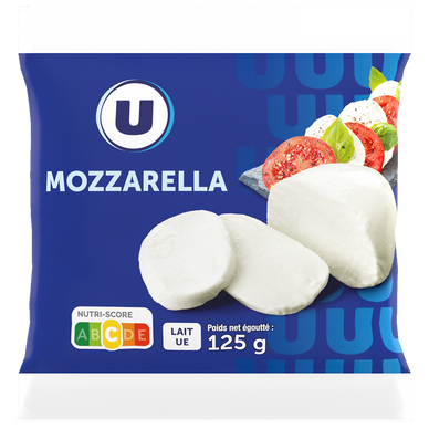 Mozzarella au lait pasteurisé  18%mg, 125g