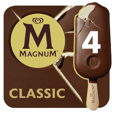 Bâtonnets glacés saveur classique MAGNUM X4 SOIT 300g
