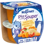 NESTLE P'TIT SOUPER - Repas du soir P'tit souper Carottes courgettes semoule, de 6 à 12 mois - 2x200g