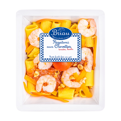 Rigatoni crevette sauce tomate et legume, transformé France, barquette300g