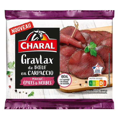 Gravlax de boeuf carpaccio, VBF, CHARAL, France, 200g