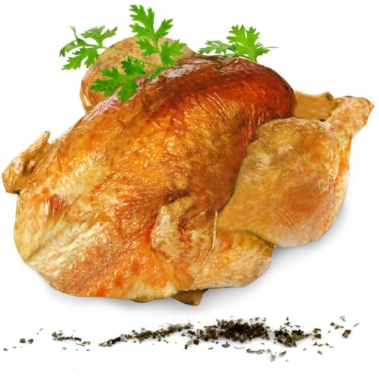 Poulet fermier blanc d'Ardèche rôti