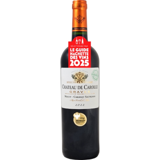 Vin Rouge AOC Graves Merlot Cabernet Sauvignon CHATEAU DE CAROLLE