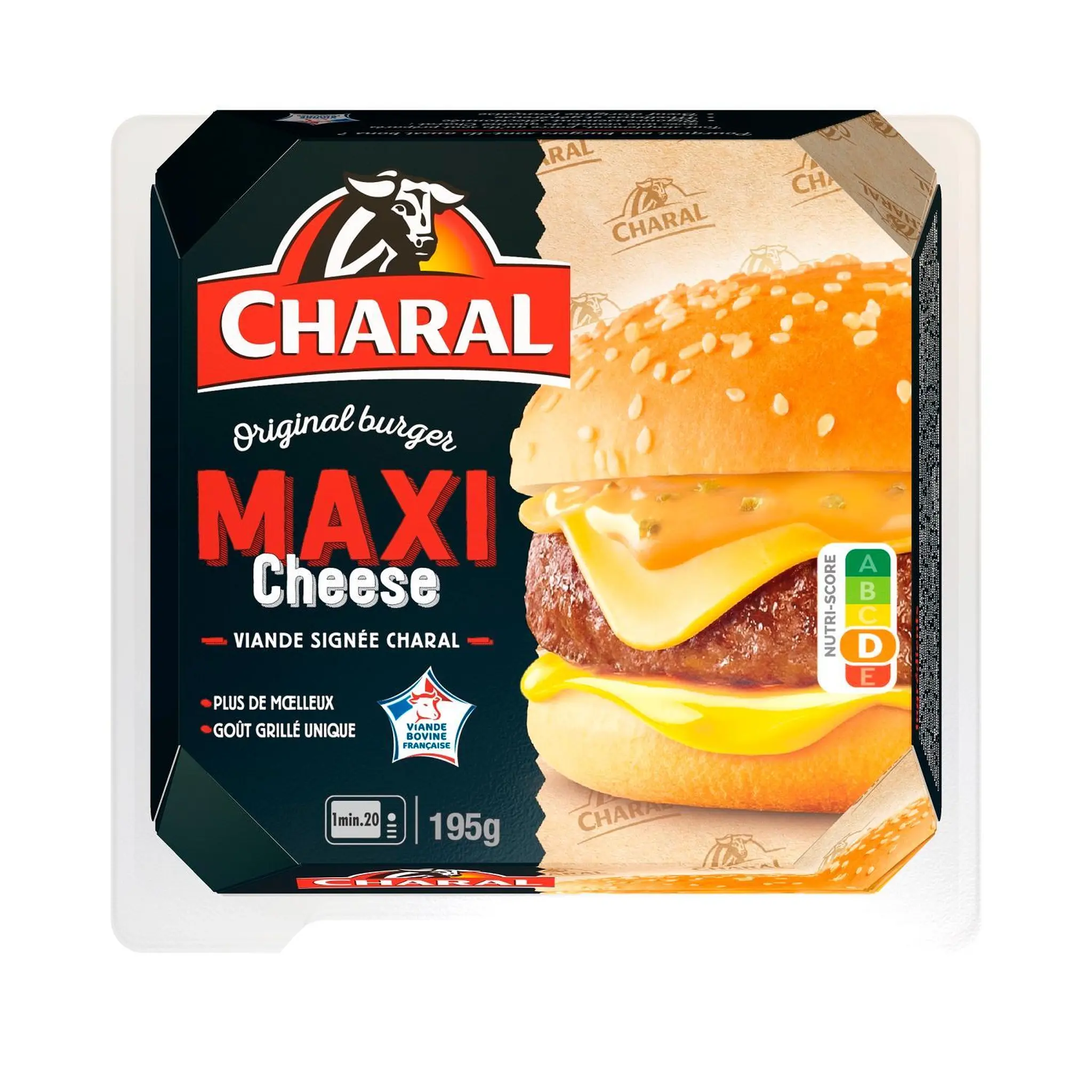 CHARAL Burger de bœuf Maxi Cheese