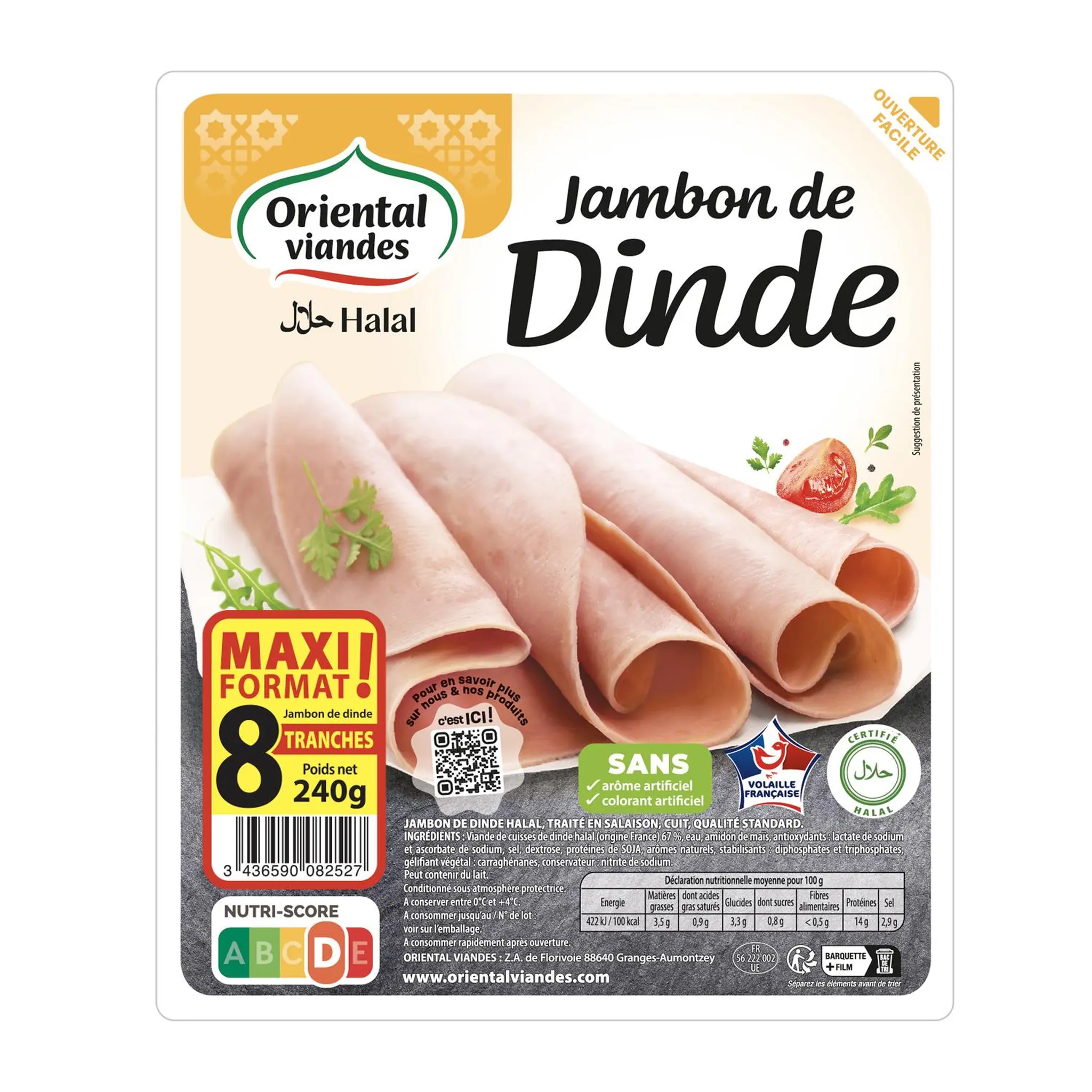 ORIENTAL VIANDES Jambon de dinde halal