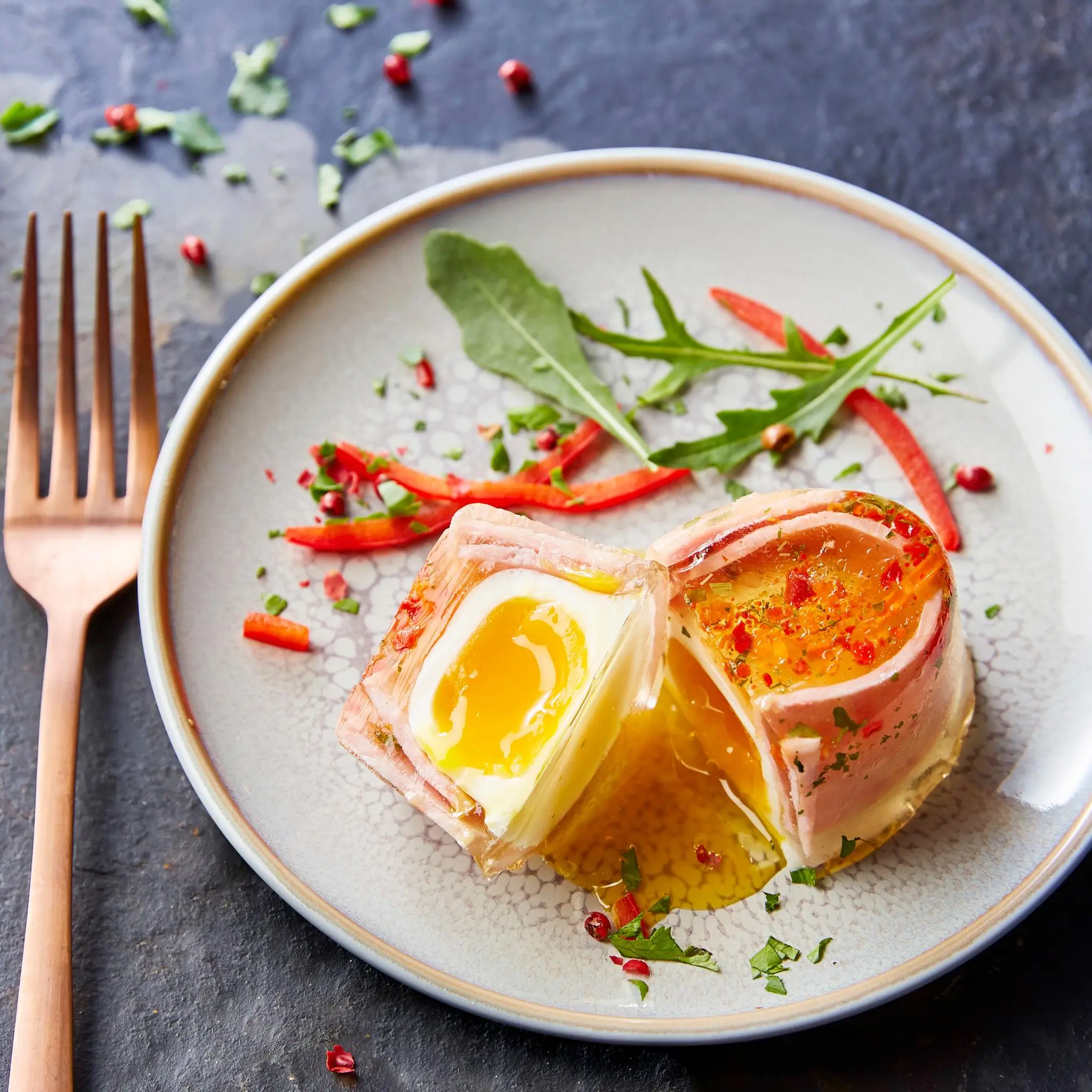 PIERRE SCHMIDT Aspic oval oeuf poché