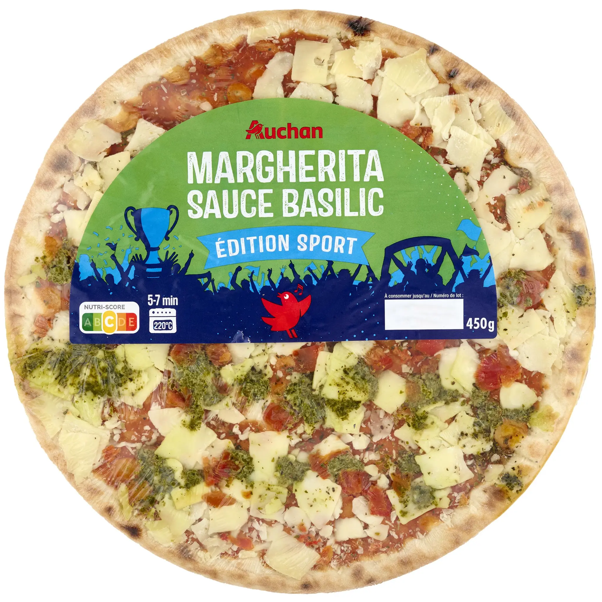 AUCHAN Pizza margherita sauce basilic