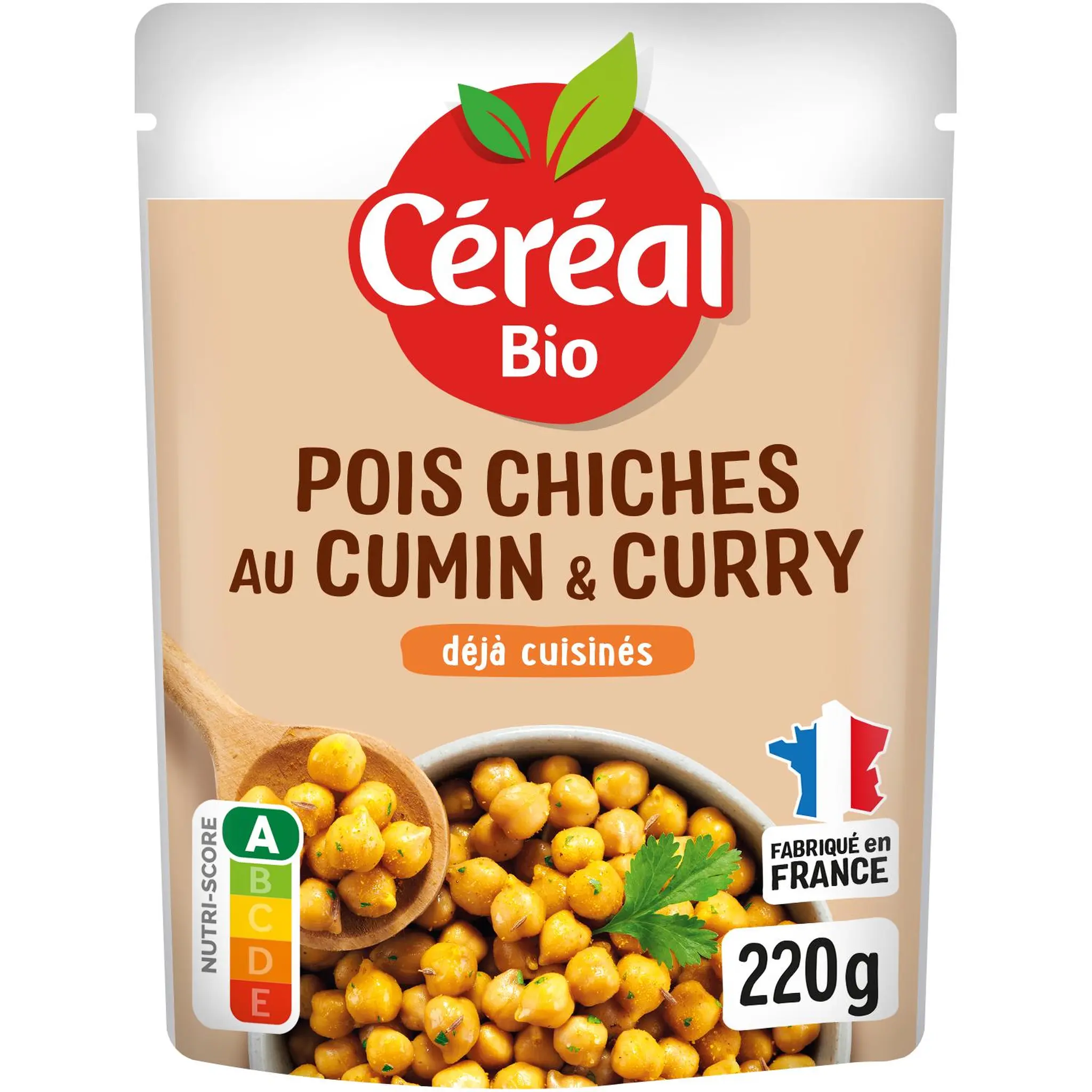 CÉRÉAL BIO Pois chiches au cumin et curry sachet express