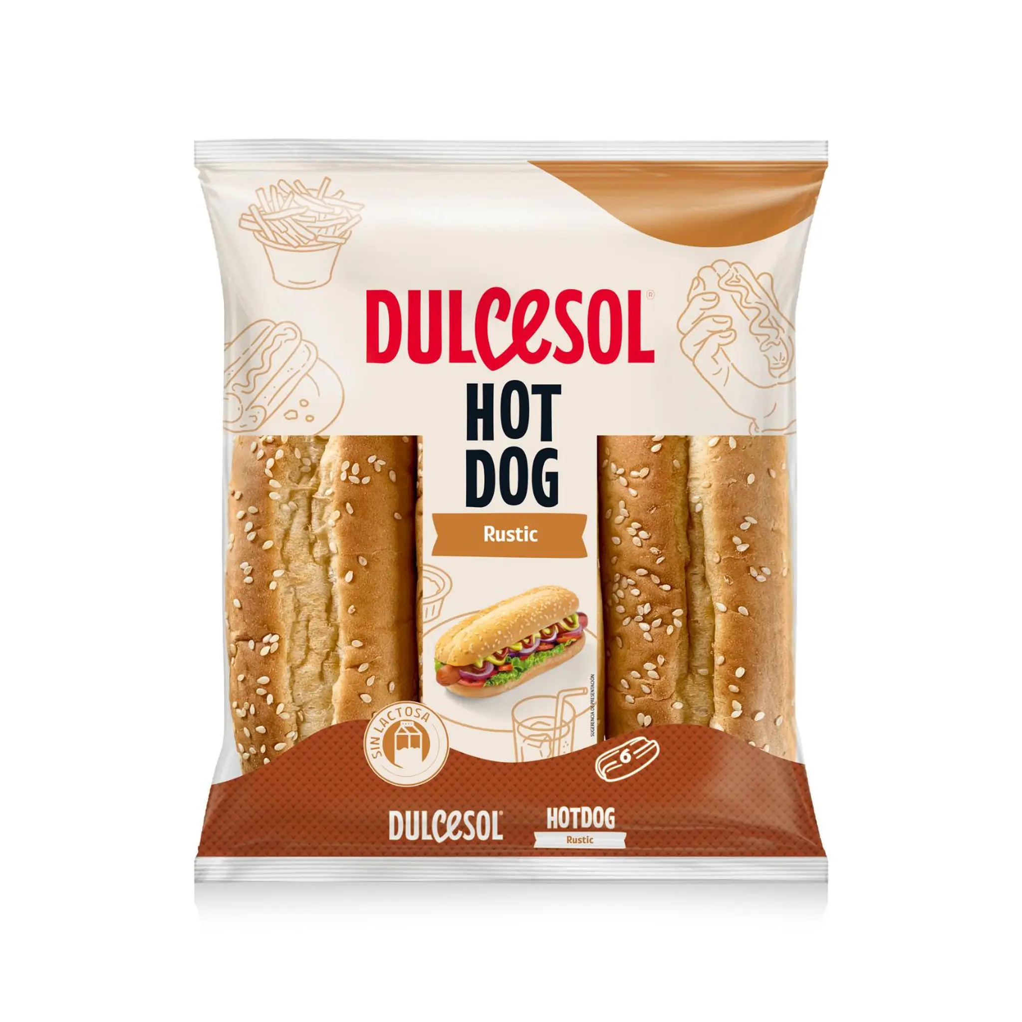 DULCESOL Rustic hot dog sans lactose