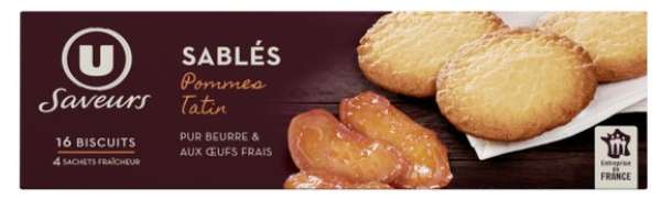 Sablés pommes tatin, U Saveurs (120 g)