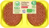 2 Biftecks hachés maxi-tendres 100% bœuf 15% de MG, U BIO (2 x 125 g)