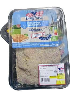 Escalopes de poulet milanaises, Douce France (x 4, 460 g)