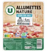 Allumettes de porc nature tsr -25 % de sel, U (2 x 75 g)
