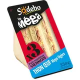 Sandwich le méga club viennois, thon, oeuf et mayonnaise légère, Sodebo (230 g)