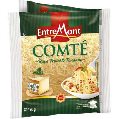 Comté rapé AOP rapé au lait cru, Entremont (2 x 70 g)