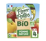 Gourdes pomme sans sucres ajoutés BIO, Pom'Potes (4 x 90 g)