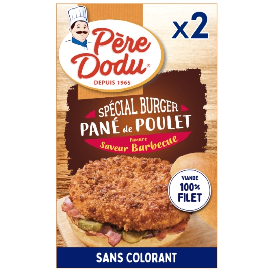 Pané de Poulet Spécial Burger Panure Saveur Barbecue 100% Filet PERE DODU
