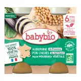 BABYBIO Petits pots aubergine et pois chiches façon moussaka végétale bio dès 6 mois