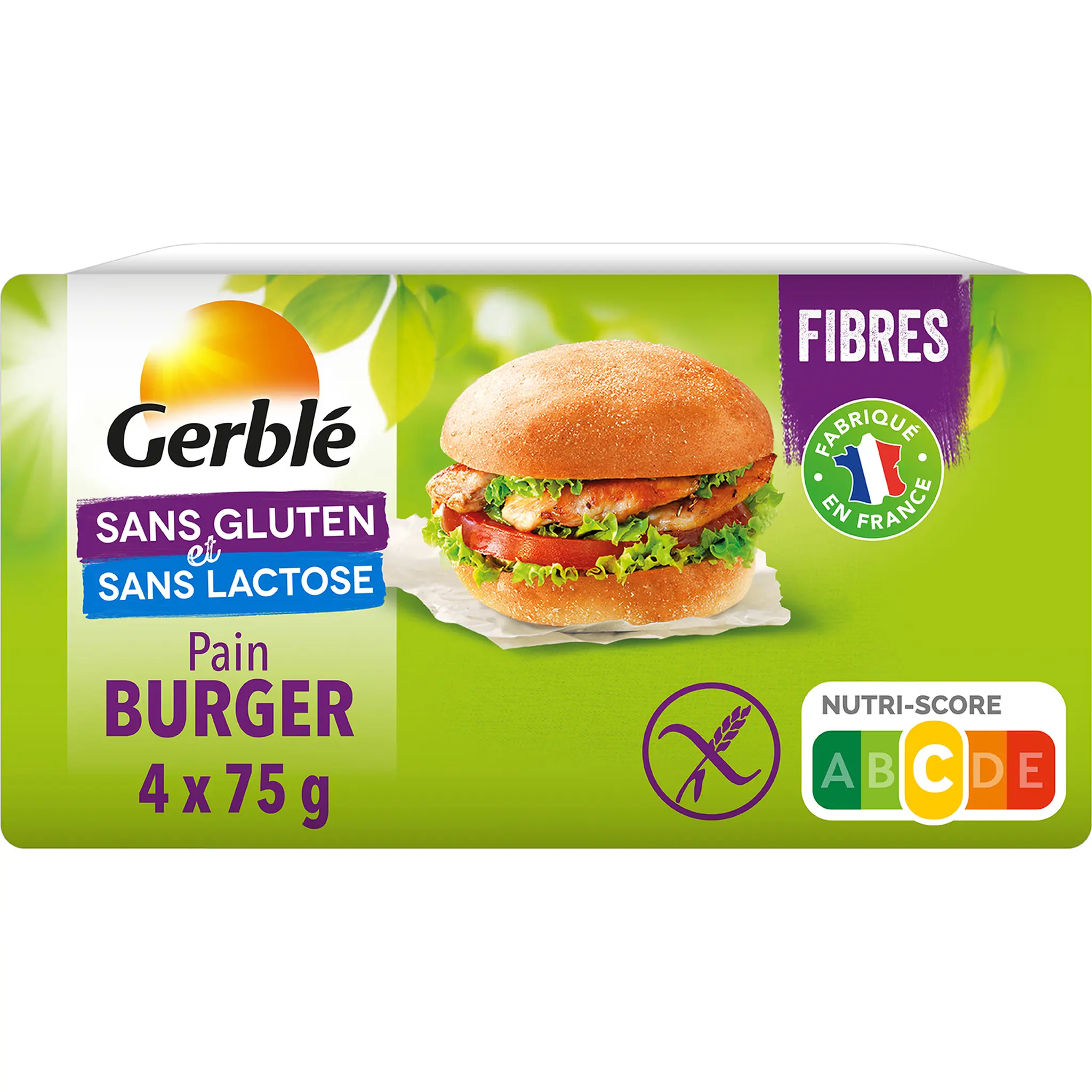GERBLE Pain burger à la farine de soja sans gluten