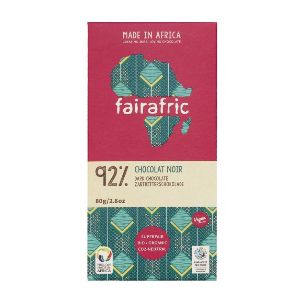 Chocolat noir 92% bio et équitable
