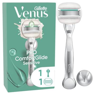 Gillette Venus Rasoir Peau Sensible Pro ComfortGlide, 1 manche + 1 recharge de lames