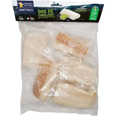 Compagnie Des Peches Saint Malo Dos de cabillaud de l'Atlantique sans arête, 750g
