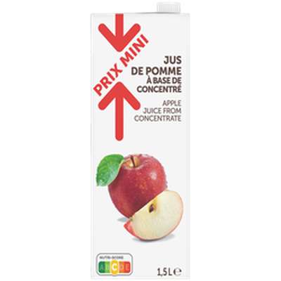 Jus de pomme, Prix Mini (1,5 L)