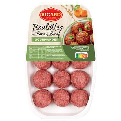 Boulettes au porc et boeuf gourmandes, Bigard (x 15, 375 g)