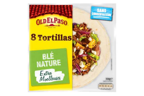 Tortilla de blé nature, Old El Paso (x 8, 326 g)