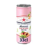 Boisson gazeuse aromatisée thé blanc pêche, San Pellegrino Momenti (33 cl)
