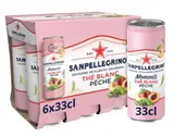 Pack de boisson gazeuse aromatisée thé blanc pêche, San Pellergino momenti (6 x 33 cl)