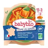 Assiette menu ravioli butternut, sauce tomate et champignons BIO - dès 15 mois, Babybio (260 g)