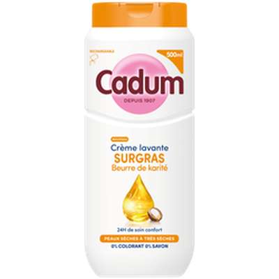 Crème lavante surgras au karité, Cadum (500 ml)