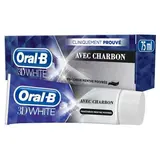 3D White avec charbon fraicheur menthe poivrée, Oral B (75 ml)