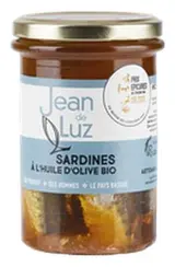 Sardines à l'huile d'olive BIO, Jean de Luz  (270 g)