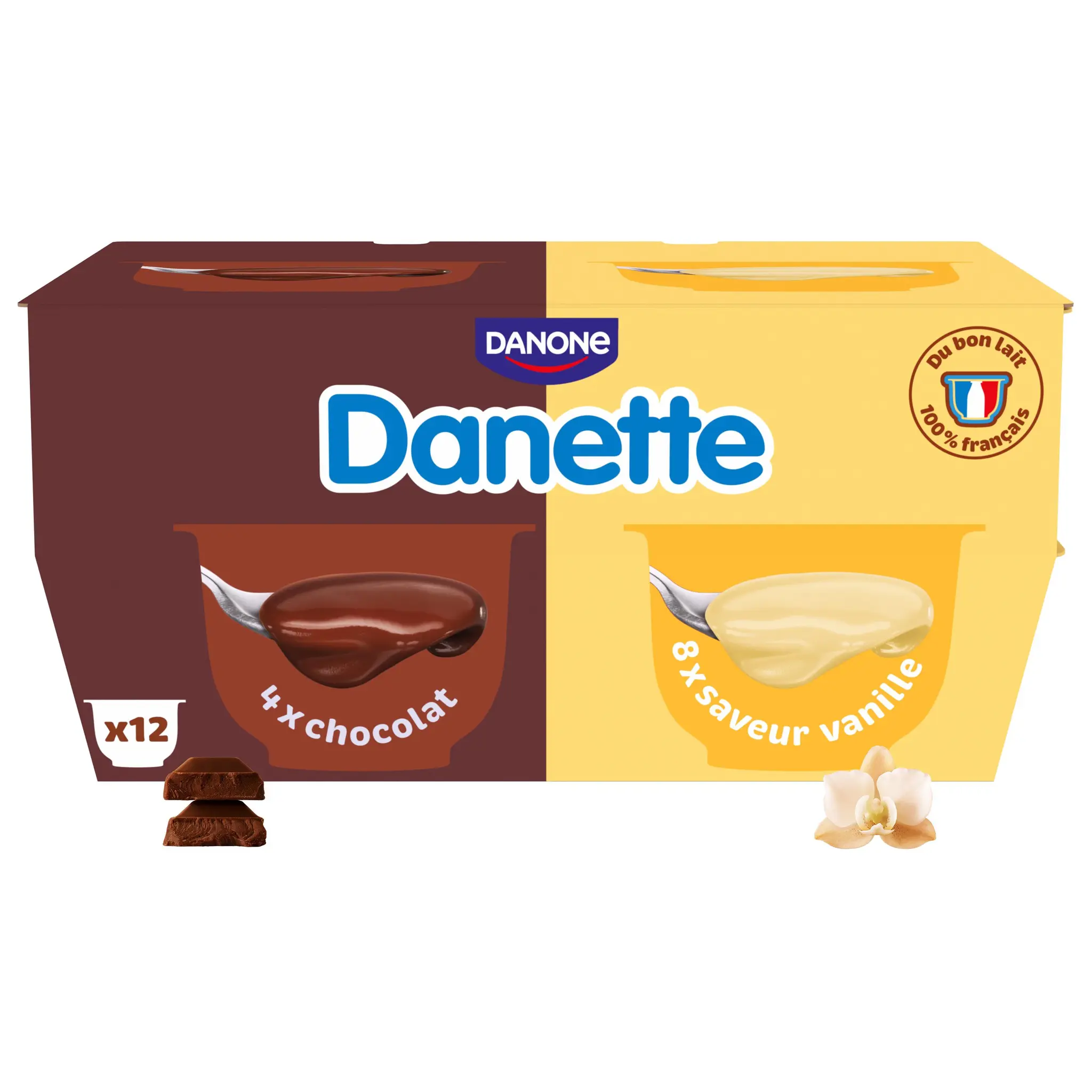 DANETTE Crème dessert chocolat vanille